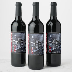 Étiquette Pour Bouteilles De Vin Étiquette de vin de Noël Santa à Paris