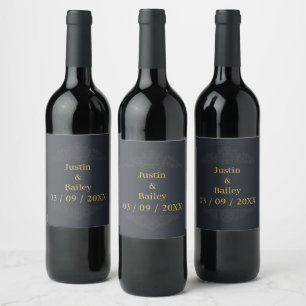 Étiquette Pour Bouteilles De Vin Étiquette de vin de nom Gold personnalisé