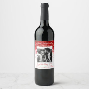 Étiquette Pour Bouteilles De Vin Étiquette de vin de photo de jour de Valentines d