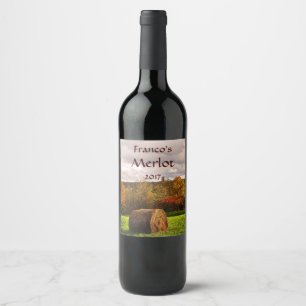Étiquette Pour Bouteilles De Vin Étiquette de vin de récolte d'automne