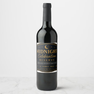 Étiquette Pour Bouteilles De Vin Étiquette de vin de réserve Célébration de minuit
