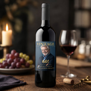 Étiquette Pour Bouteilles De Vin Étiquette de vin de réserve vintage pour 60e anniv