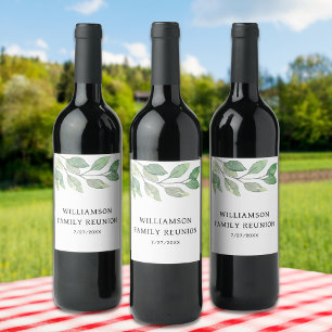 Étiquette Pour Bouteilles De Vin Étiquette de vin de verdure de réunion de famille