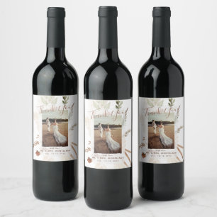Étiquette Pour Bouteilles De Vin Étiquette de vin Élégant Rustique Bohème Pampas