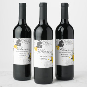 Étiquette Pour Bouteilles De Vin Étiquette de vin Feuille tropical
