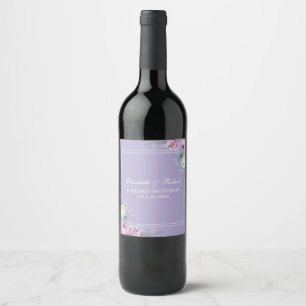 Étiquette Pour Bouteilles De Vin Étiquette de vin floral violet lavande
