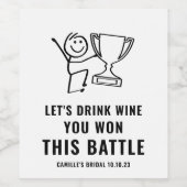 Étiquette Pour Bouteilles De Vin Étiquette de vin Fun & Trendy Noir et Blanc Batail (Étiquettes simples)