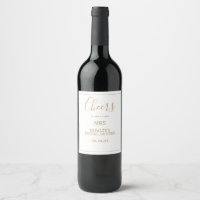Étiquette de vin Future Mrs Or Minimaliste