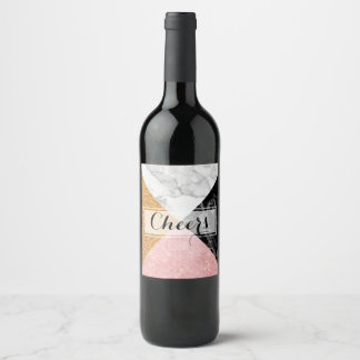 Étiquette Pour Bouteilles De Vin Étiquette de vin Glam moderne