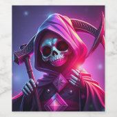 Étiquette Pour Bouteilles De Vin Étiquette de vin Grim Reaper (Étiquettes simples)
