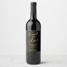 Étiquette de vin - Ivre d'amour - or et noir