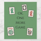 Étiquette Pour Bouteilles De Vin Étiquette de vin Mah Jongg (Étiquettes simples)