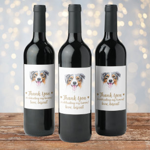 Étiquette Pour Bouteilles De Vin Étiquette de vin Mariage chien personnalisé