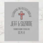 Étiquette Pour Bouteilles De Vin Étiquette de vin Mariage chrétien (Étiquettes simples)