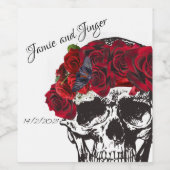 Étiquette Pour Bouteilles De Vin Étiquette de vin Mariage crâne (Étiquettes simples)