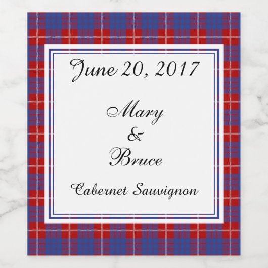 Étiquette Pour Bouteilles De Vin Étiquette de vin Mariage de Hamilton (Étiquettes simples)