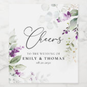 Étiquette Pour Bouteilles De Vin Étiquette de vin Mariage de lavande de verdure pou (Étiquettes simples)