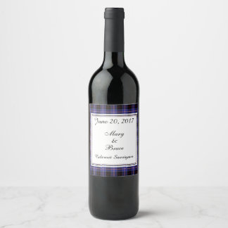 Étiquette Pour Bouteilles De Vin Étiquette de vin Mariage écossais Dunlap