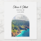 Étiquette Pour Bouteilles De Vin Étiquette de vin Mariage Kauai (Étiquettes simples)