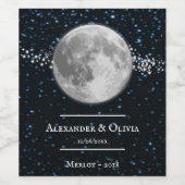 Étiquette Pour Bouteilles De Vin Étiquette de vin Mariage lunaire (Étiquettes simples)