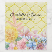 Étiquette Pour Bouteilles De Vin Étiquette de vin Mariage Pastel Fleurs (Étiquettes simples)