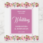 Étiquette Pour Bouteilles De Vin Étiquette de vin Mariage rose (Étiquettes simples)