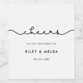 Étiquette Pour Bouteilles De Vin Étiquette de vin mariage simple mignon (Étiquettes simples)