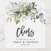 Étiquette Pour Bouteilles De Vin Étiquette de vin Mariage verdoyant (Étiquettes simples)