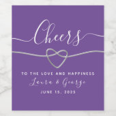 Étiquette Pour Bouteilles De Vin Étiquette de vin Mariage Violet (Étiquettes simples)