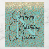 Étiquette Pour Bouteilles De Vin Étiquette de vin Monogram Glittery (Étiquettes simples)