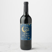 Étiquette de vin pailletée or pour Baby Shower Ove