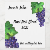 Étiquette Pour Bouteilles De Vin Étiquette de vin Pinot Noir (Étiquettes simples)