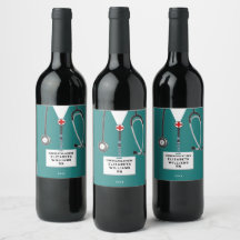 Étiquette de vin pour la remise de diplômes d'infi