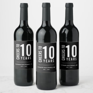 Étiquette Pour Bouteilles De Vin Étiquette de vin pour l'anniversaire d'affaires