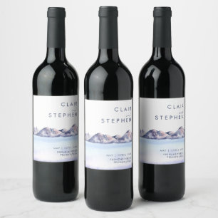 Étiquette Pour Bouteilles De Vin Étiquette de vin pour un mariage en montagne l'hiv