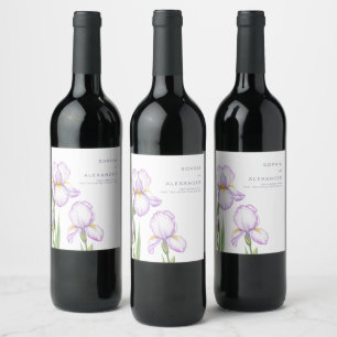 Étiquette Pour Bouteilles De Vin Étiquette de vin pour un mariage moderne.