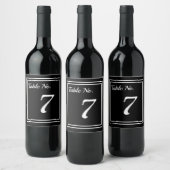 Étiquette Pour Bouteilles De Vin Étiquette de vin rayé chic Numéro de table (Bouteilles)