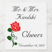 Étiquette Pour Bouteilles De Vin Étiquette de vin Red Rose (Étiquettes simples)