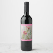 Étiquette Pour Bouteilles De Vin Étiquette de vin rose Daises (Devant)