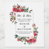 Étiquette Pour Bouteilles De Vin Étiquette de vin Rose sauvage (Étiquettes simples)