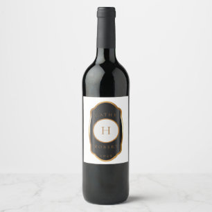Étiquette Pour Bouteilles De Vin Étiquette de vin vintage Gold Monogram