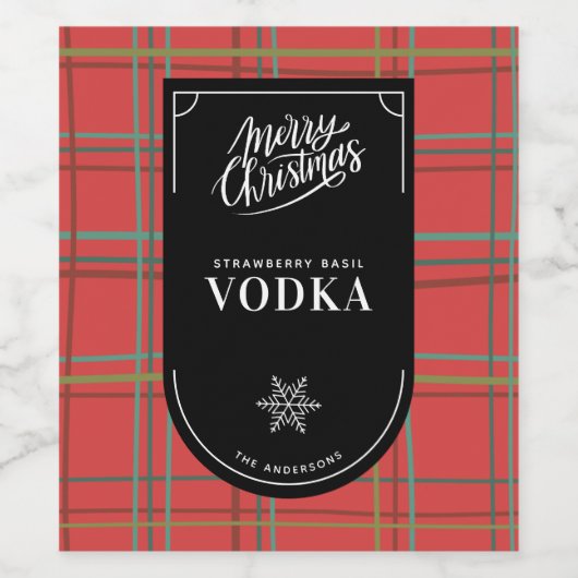 Étiquette Pour Bouteilles De Vin Étiquette de Vins de Vacances Vodka (Étiquettes simples)