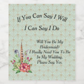 Étiquette Pour Bouteilles De Vin Étiquette De Vins Demandant Bridesmaid Lt Green Ar (Étiquettes simples)