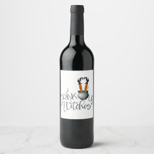 Étiquette Pour Bouteilles De Vin Étiquette des sorcières amoureuses de la fête d
