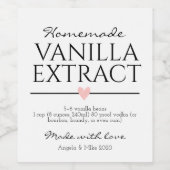 Étiquette Pour Bouteilles De Vin Étiquette d'extrait de vanille (Étiquettes simples)