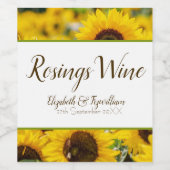 Étiquette Pour Bouteilles De Vin Étiquette du vin de tournesol (Étiquettes simples)