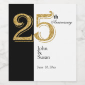 Étiquette Pour Bouteilles De Vin étiquette du vin du 25e anniversaire (Étiquettes simples)