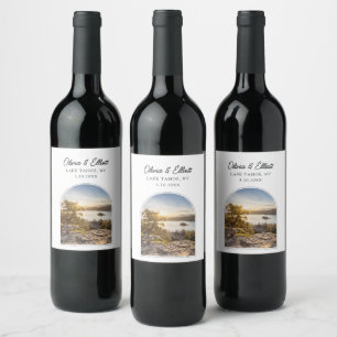 Étiquette Pour Bouteilles De Vin Étiquette du vin Mariage du lac Tahoe
