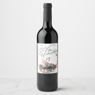 Étiquette Pour Bouteilles De Vin Etiquette du vin , motif de Noël à cheval