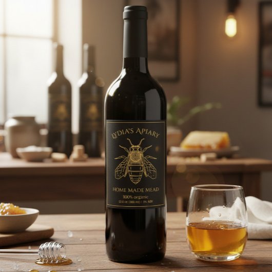 Étiquette Pour Bouteilles De Vin Étiquette personnalisée de vin de miel brassé à la